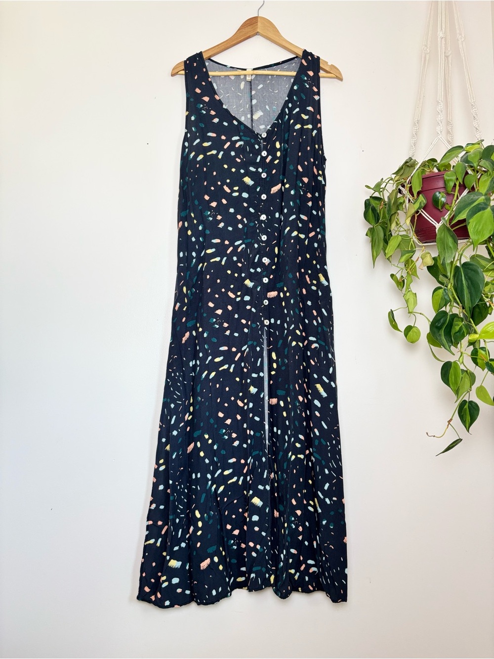 Anthropologie Malai Pompinjay Playa Maxi Dress In Washed Navy - Picture 2 of 8